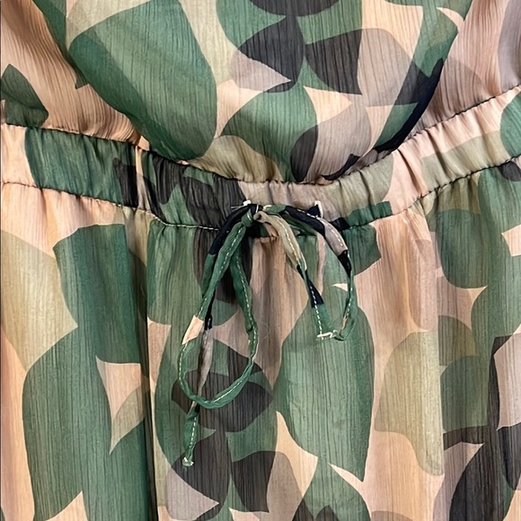 EUC GAP Leaf Print Maxi Dress in Green and Tan Size XXL #291 - Picture 6 of 7